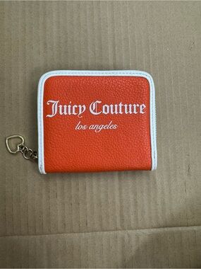 Juicy Couture Orange Wallet with White Trim and Gold Heart Charm